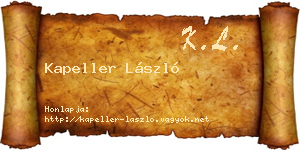 Kapeller László névjegykártya
