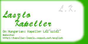 laszlo kapeller business card